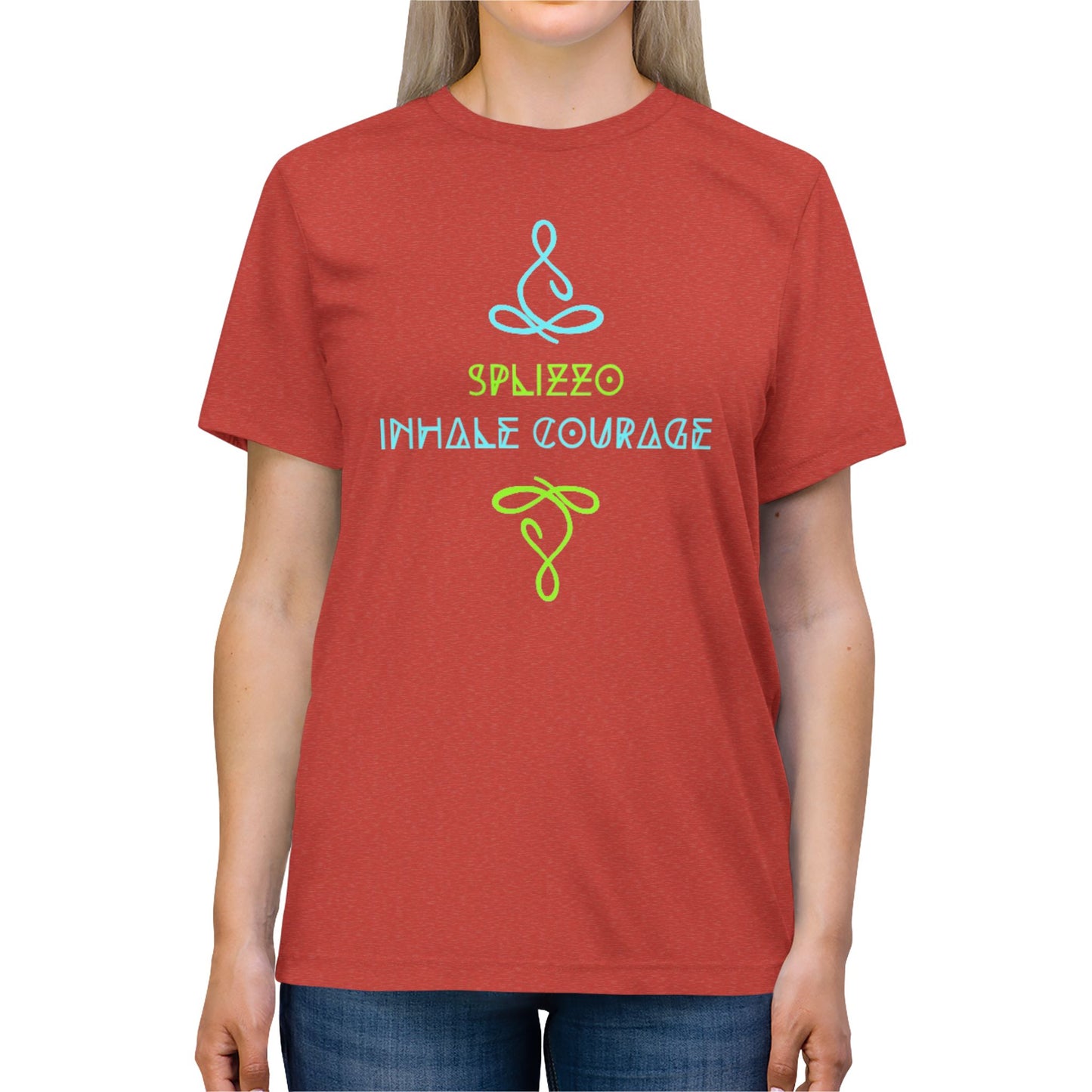 Inhale Courage Unisex Triblend Tee - Motivational Graphic T-Shirt