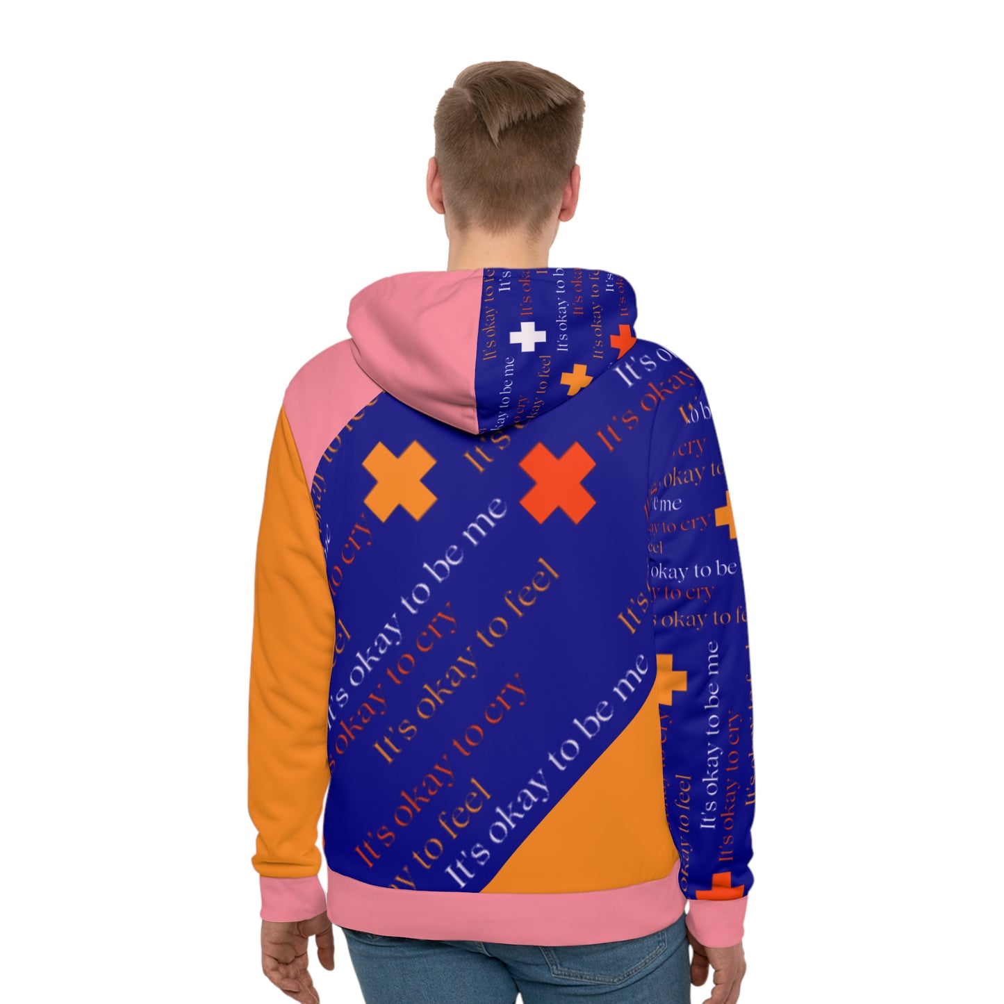 Men's Motivational Hoodie - "It's Okay to Feel" Design