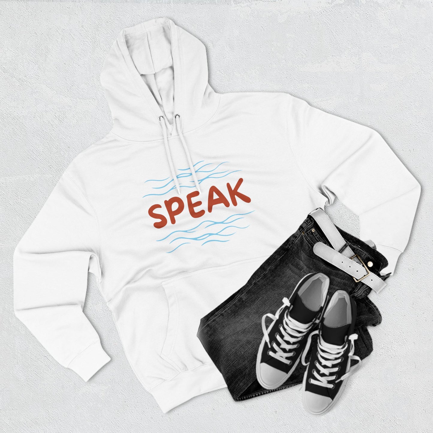 Inspirational Fleece Hoodie - "SPEAK" & "Your Voice Ripples With Power"