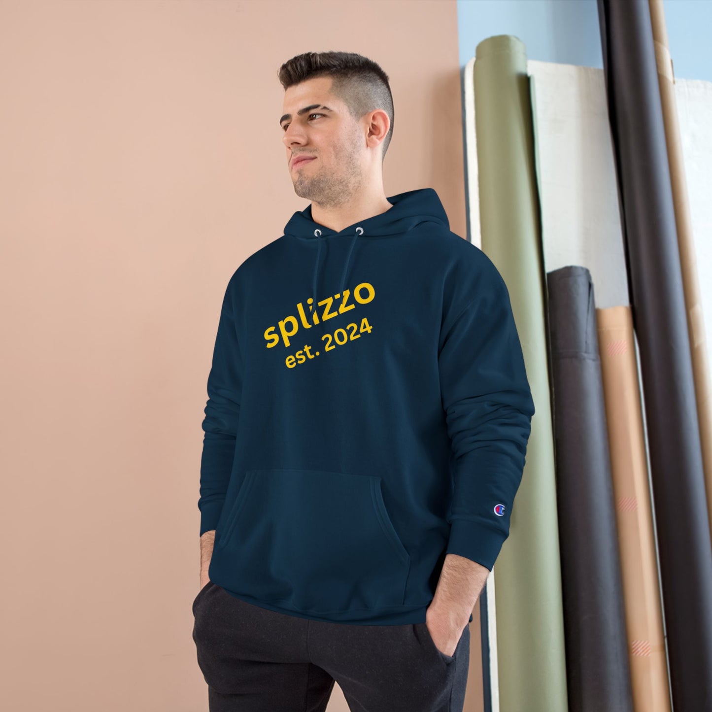 Splizzo Champion Hoodie - Pink Heart Crown Design, Perfect for Casual Wear