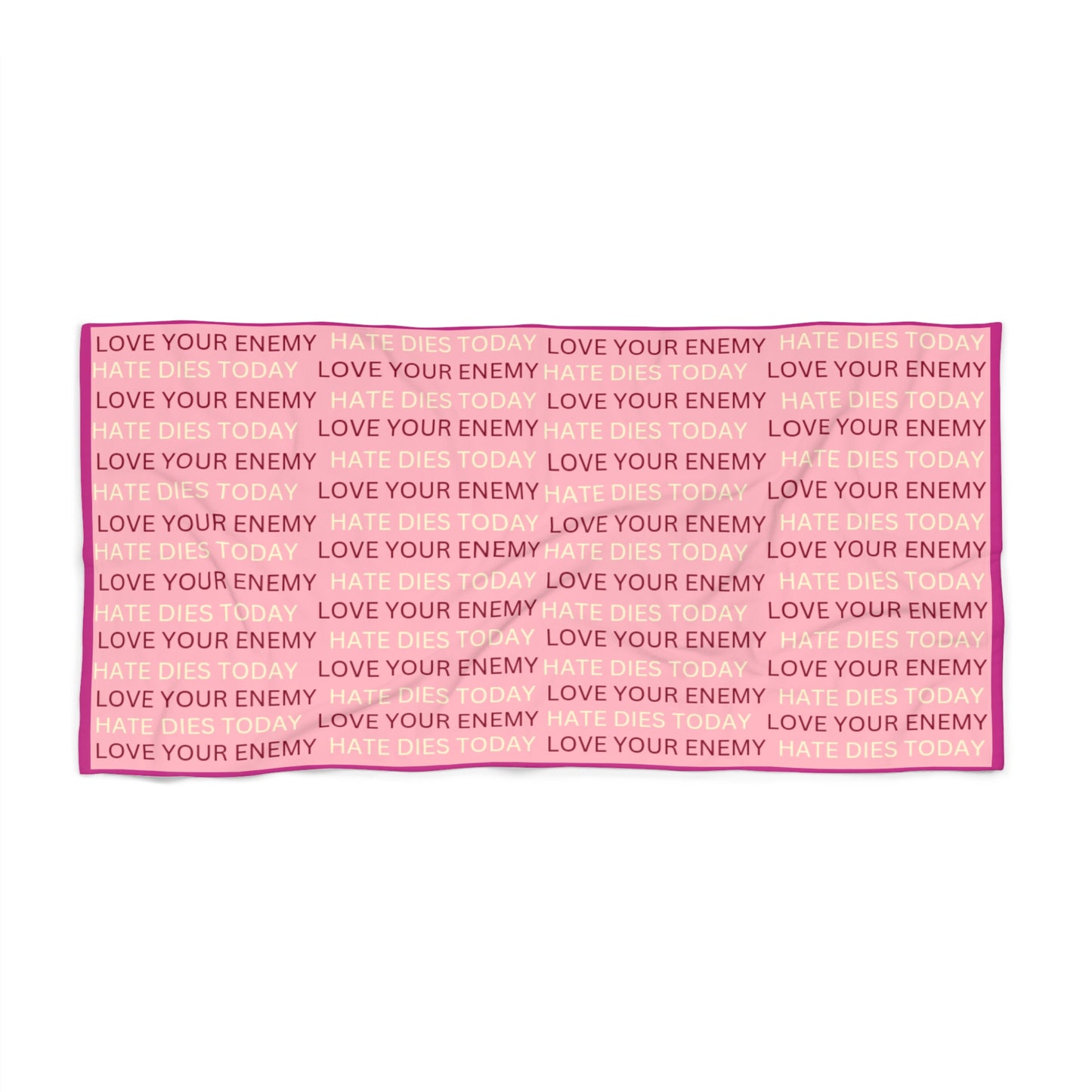 Inspirational Beach Towel - "Love Your Enemy" Design for Sunny Days