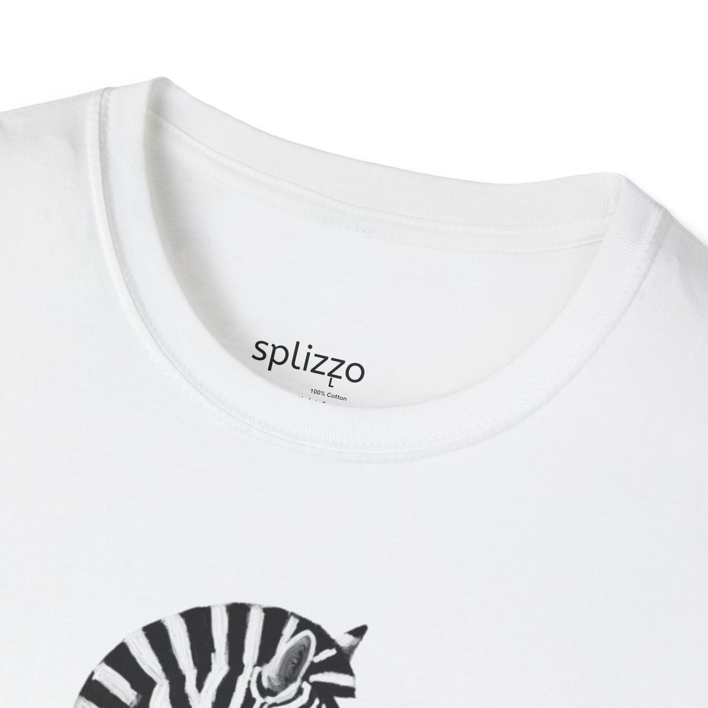 Zebra Octopus Tee: Unisex Softstyle T-Shirt, Beachwear, Graphic Shirt, Casual Gift, Art Tee, Unique Summer Apparel