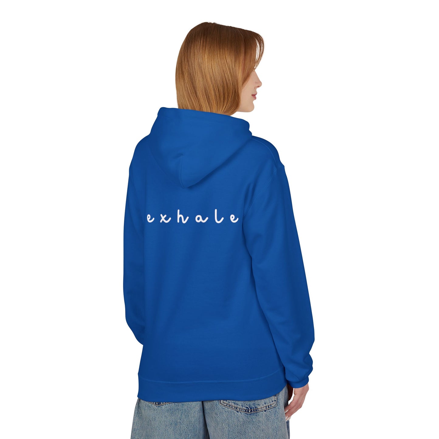 Mindful Inhale Exhale Unisex Hoodie - Softstyle Fleece for Relaxation