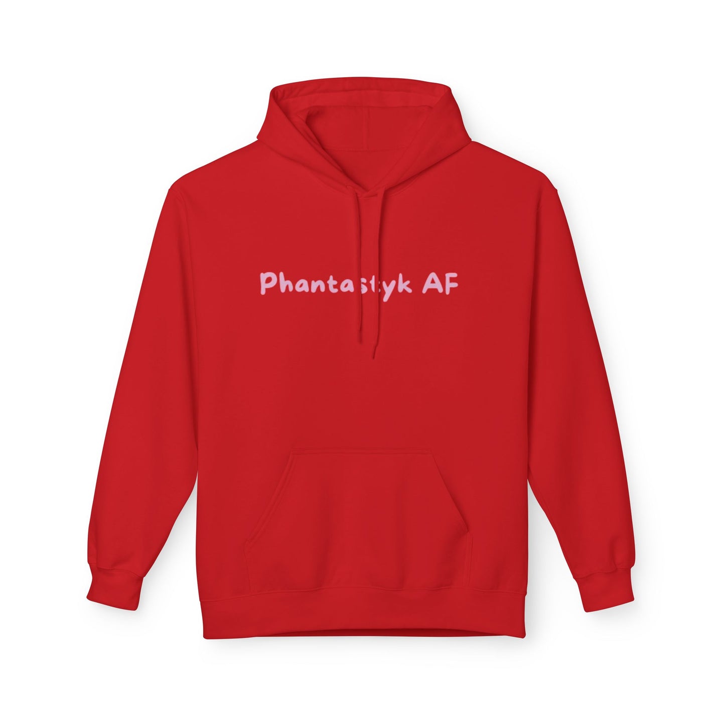 Phantastyk AF Unisex Midweight Fleece Hoodie - Trendy Red Sweatshirt for Everyday Comfort