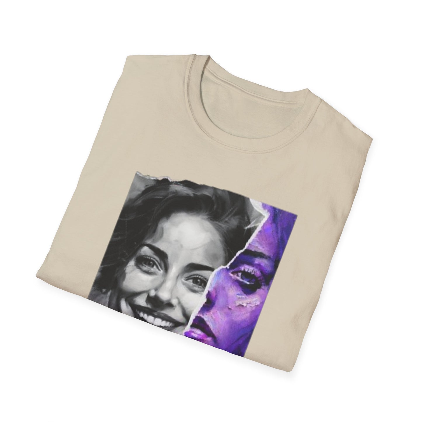 The Duality of Living with Anxiety T-shirt Purple Face