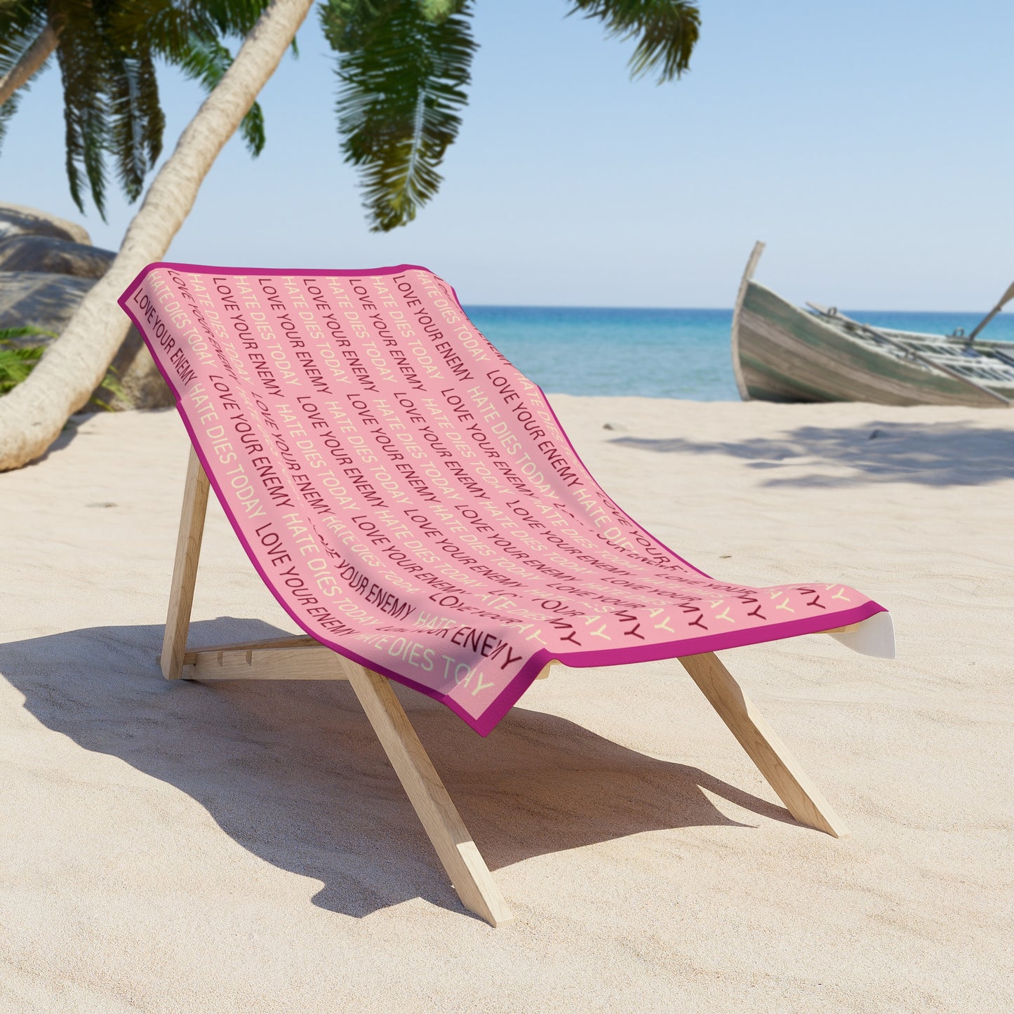 Inspirational Beach Towel - "Love Your Enemy" Design for Sunny Days