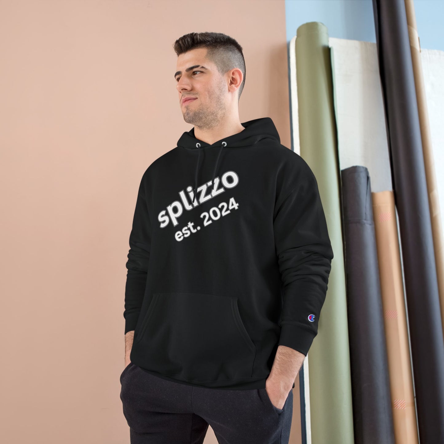 Splizzo Champion Hoodie - Pink Heart Crown Design, Perfect for Casual Wear