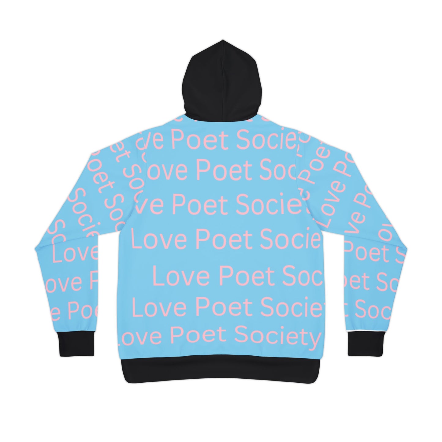 Love Poet Society Athletic Hoodie - Vibrant Blue & Pink Design | Ideal for Poets and Creatives