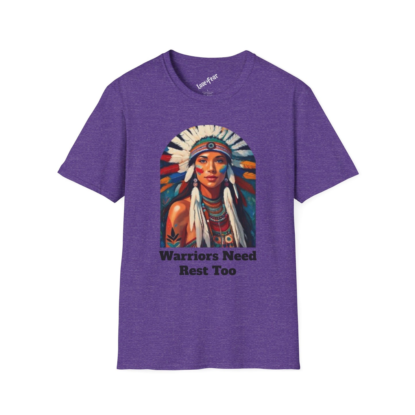 Warriors Need Rest Too Unisex Softstyle T-Shirt | Bohemian Style Tee for Self-Care and Empowerment