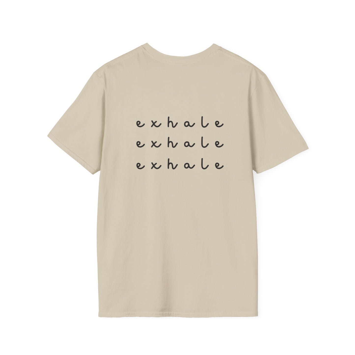 Inspirational 'Inhale Exhale' Unisex Softstyle T-Shirt for Mindfulness and Relaxation