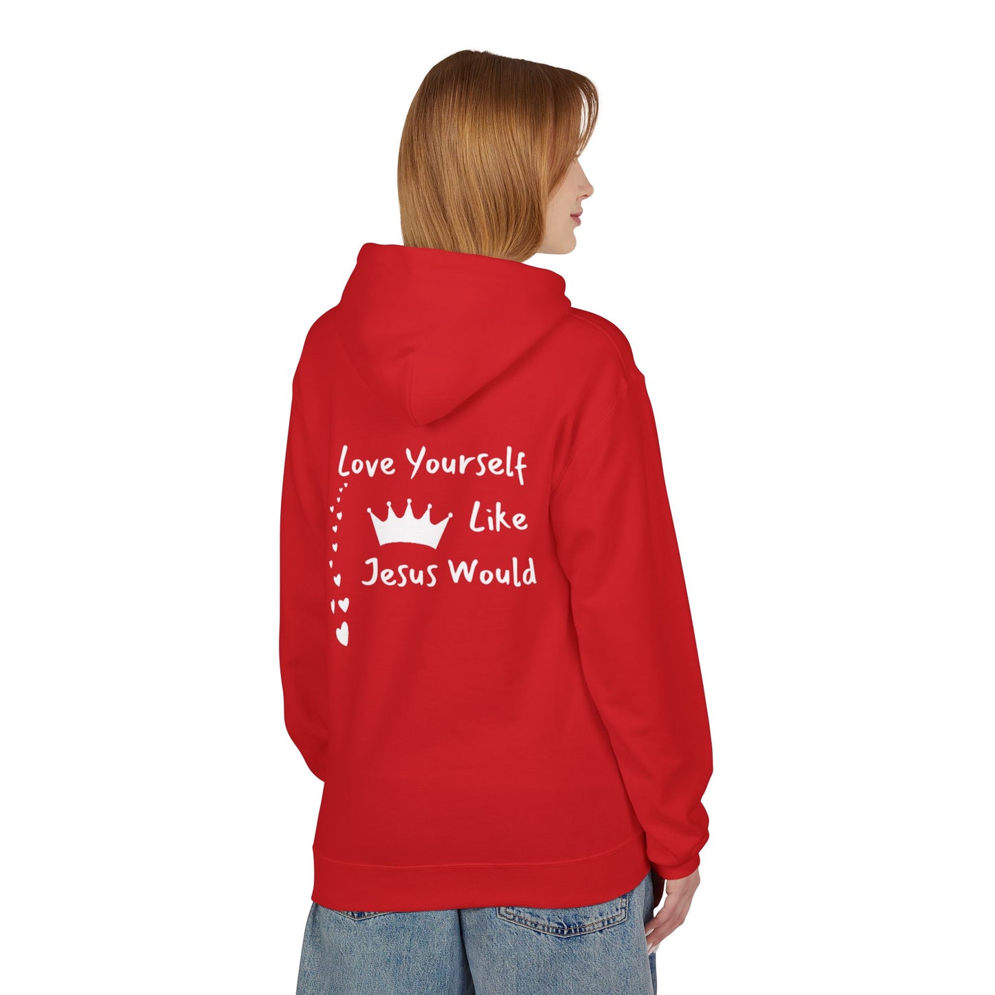 Love Yourself Fleece Hoodie - Inspirational Unisex Apparel