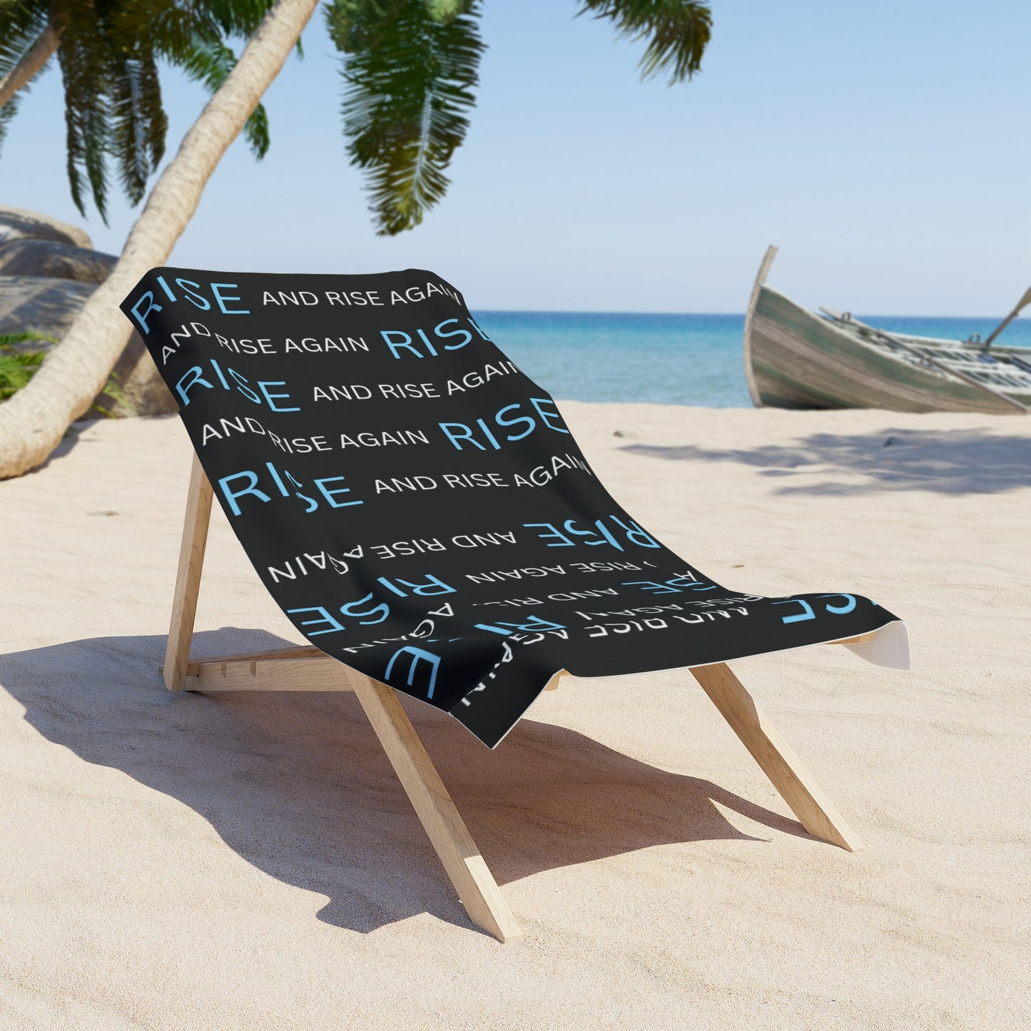 Motivational Beach Towel - 'Rise and Rise Again' Inspirational Design
