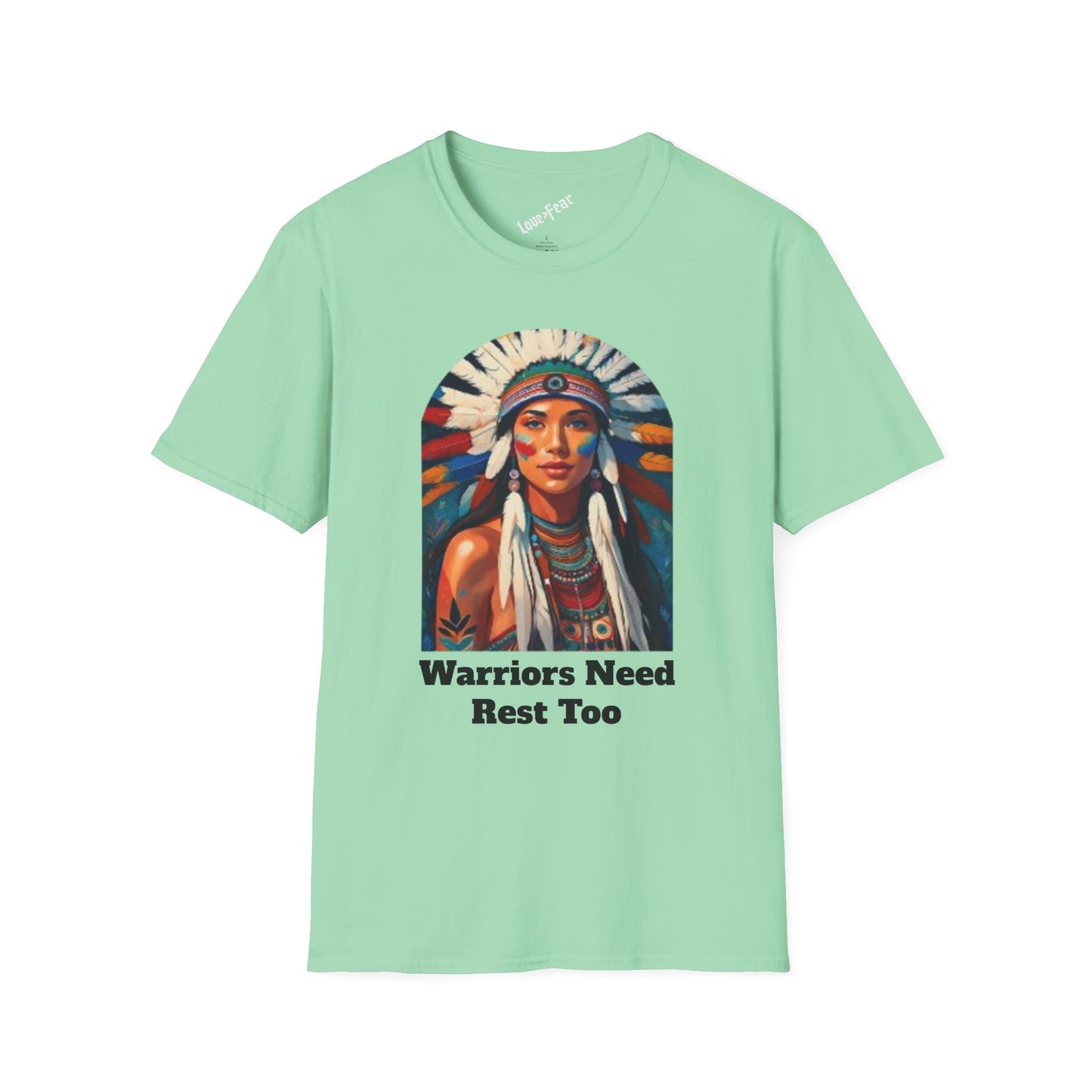 Warriors Need Rest Too Unisex Softstyle T-Shirt | Bohemian Style Tee for Self-Care and Empowerment