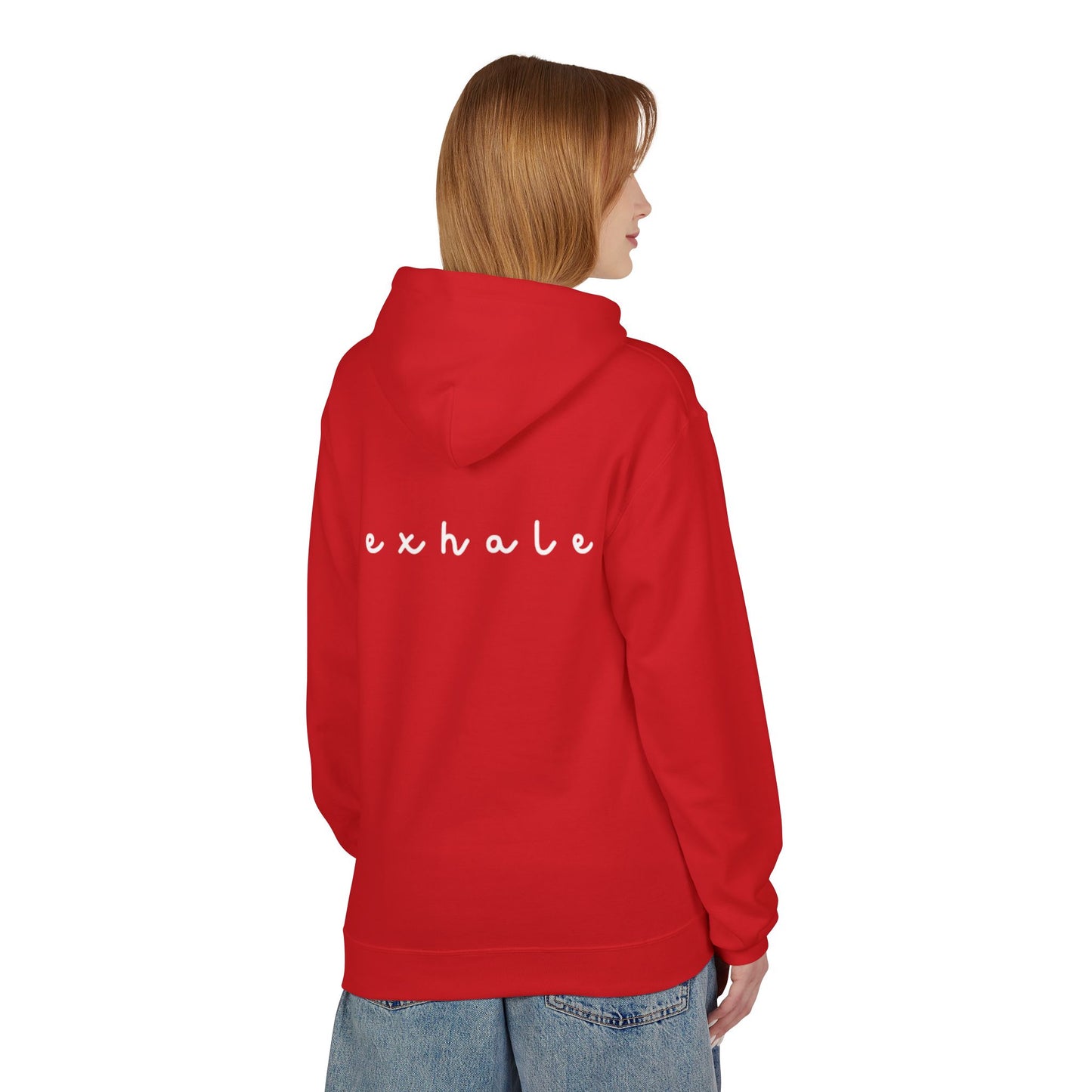 Mindful Inhale Exhale Unisex Hoodie - Softstyle Fleece for Relaxation