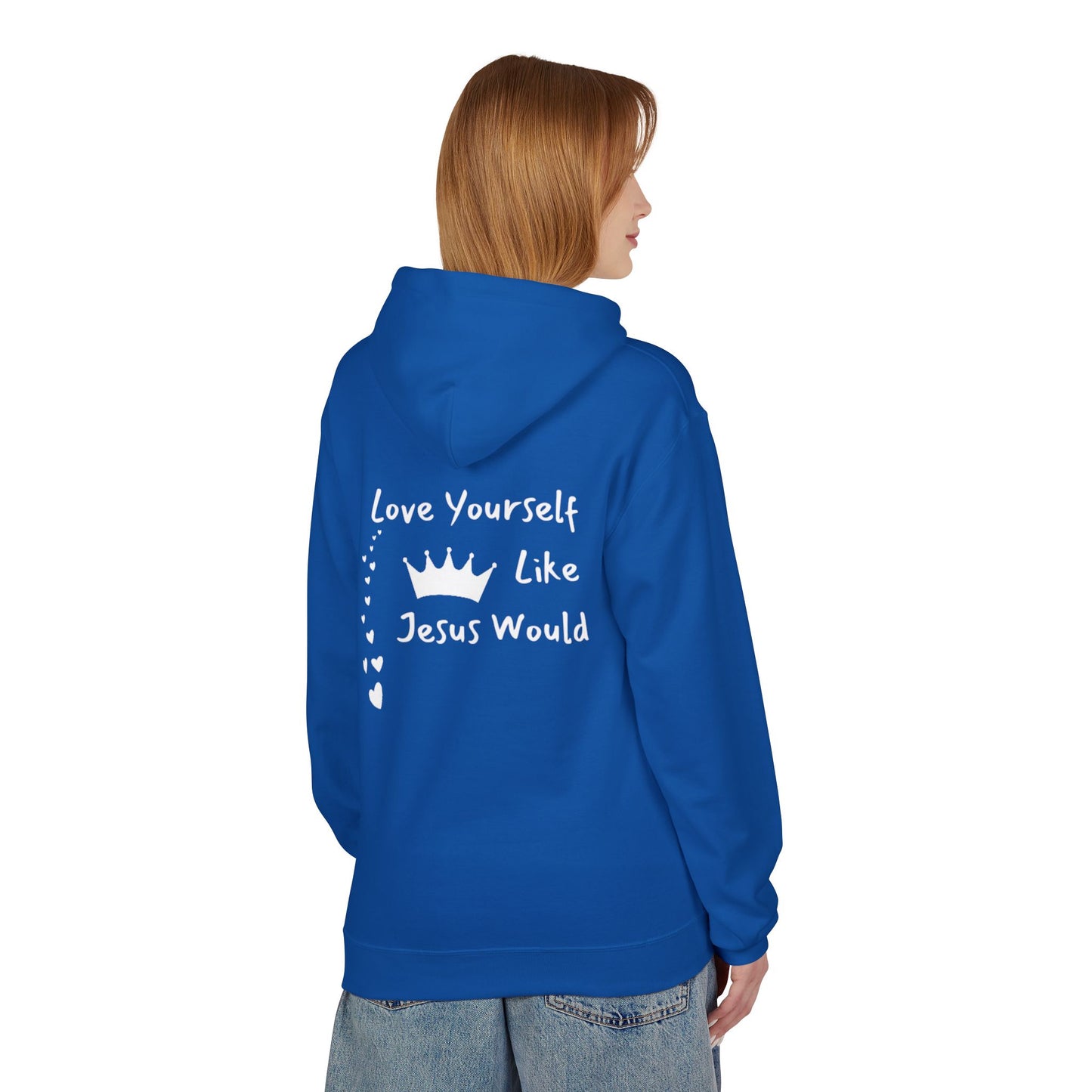 Love Yourself Fleece Hoodie - Inspirational Unisex Apparel