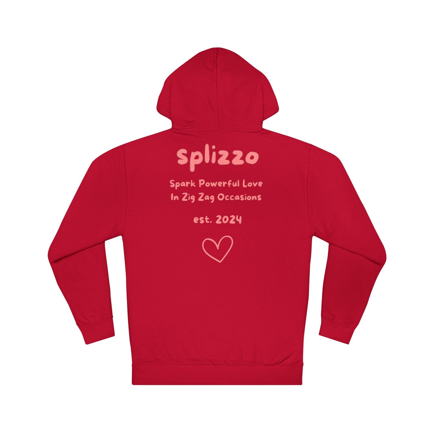Cozy Unisex Hooded Sweatshirt - 'S' with Hearts & SPLIZZO Text