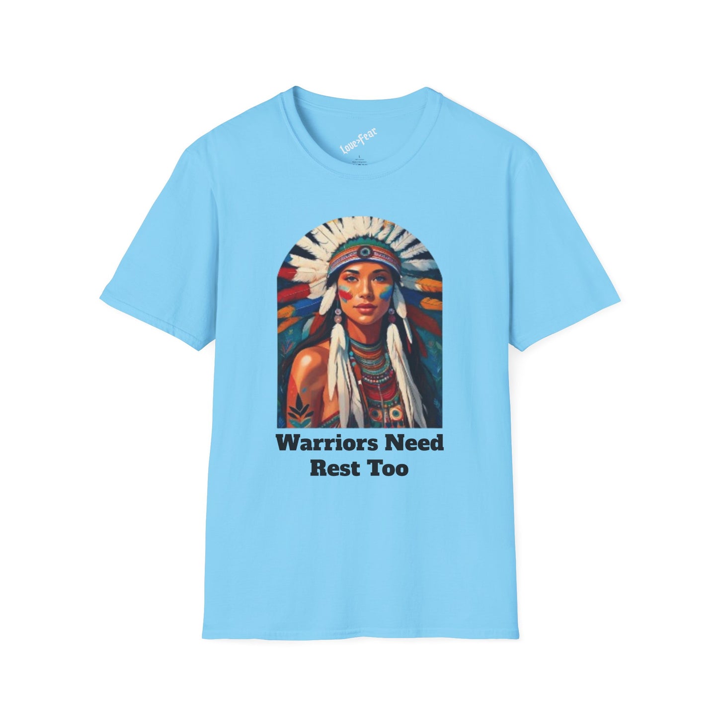 Warriors Need Rest Too Unisex Softstyle T-Shirt | Bohemian Style Tee for Self-Care and Empowerment