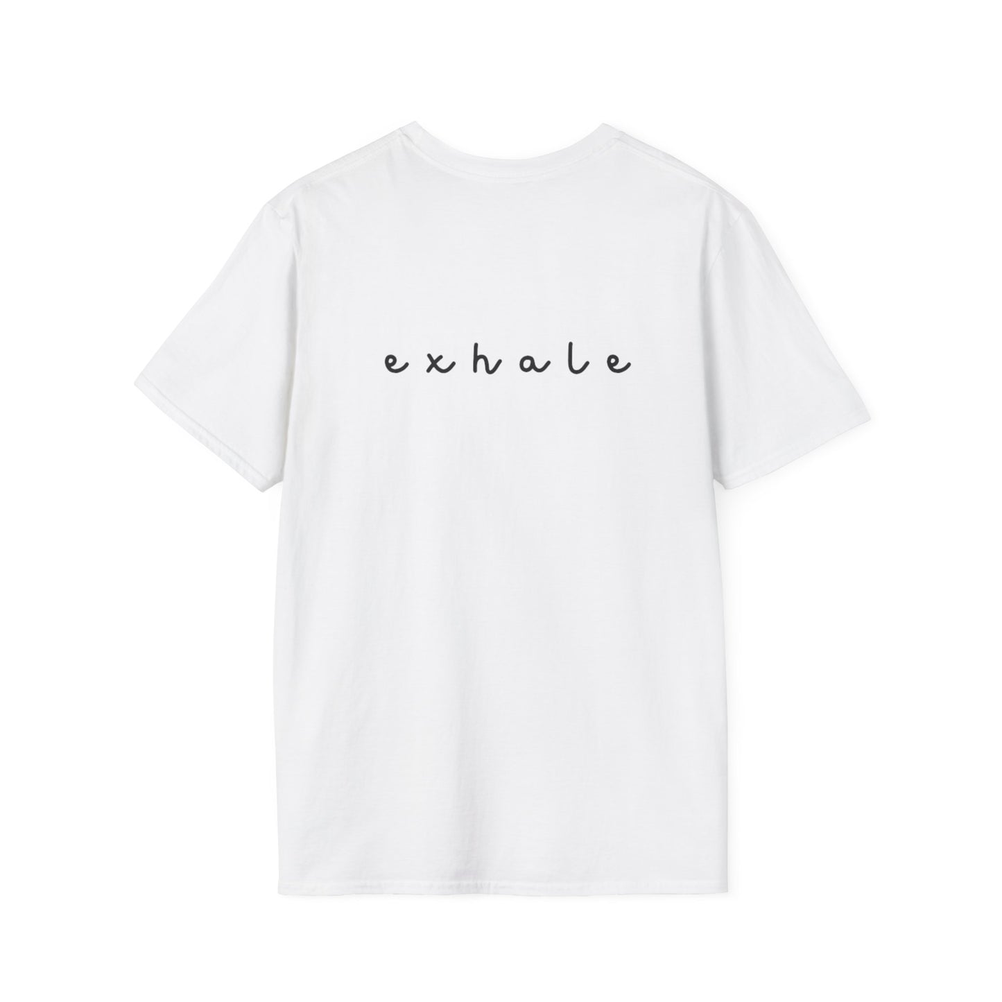 Inspirational 'Inhale Exhale' Unisex Softstyle T-Shirt for Mindfulness and Relaxation