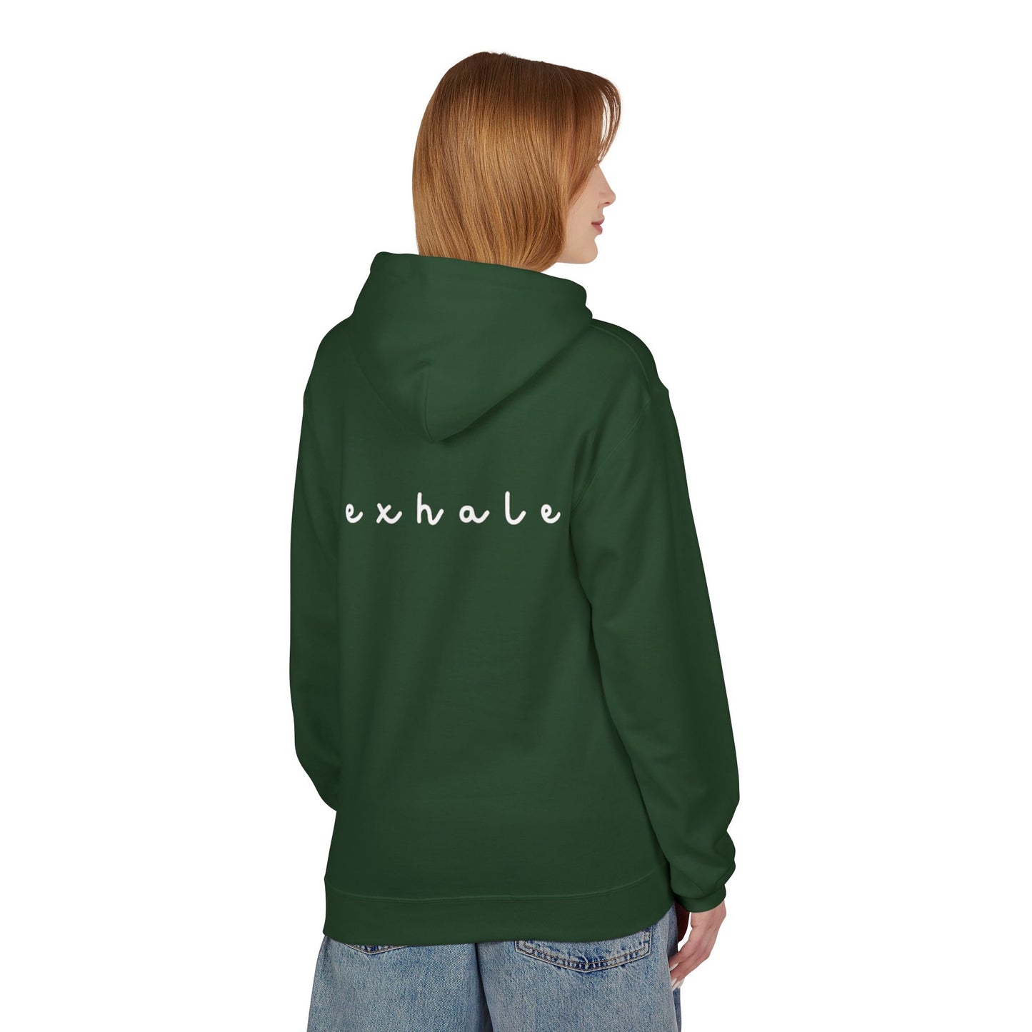 Mindful Inhale Exhale Unisex Hoodie - Softstyle Fleece for Relaxation