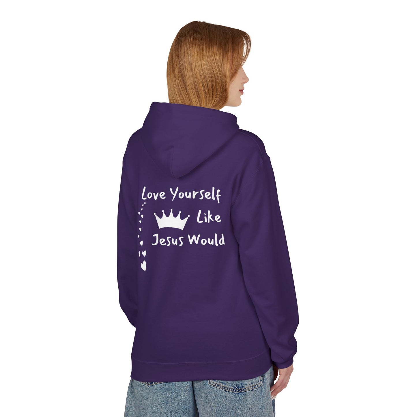 Love Yourself Fleece Hoodie - Inspirational Unisex Apparel