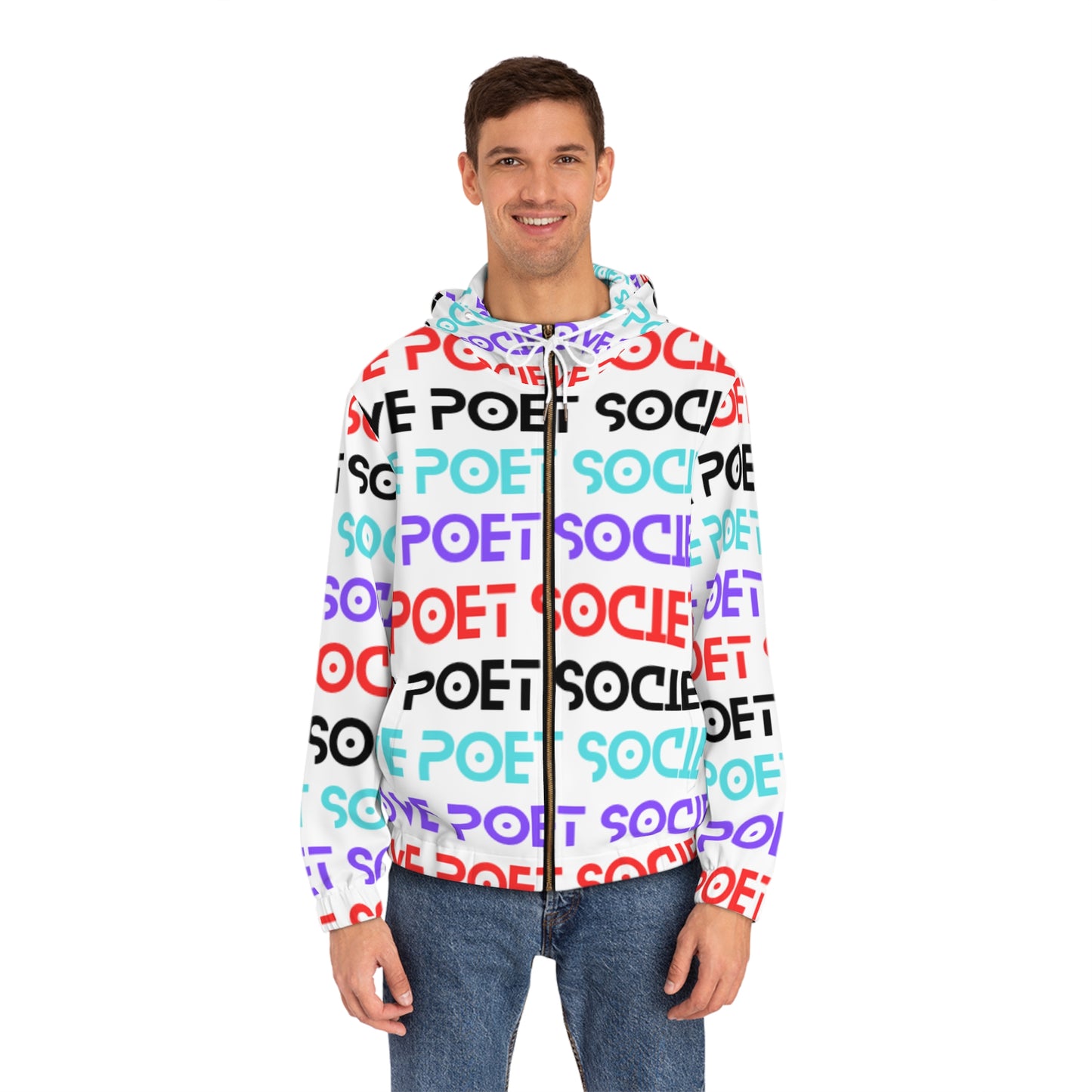 Colorful Poetry Society Full-Zip Hoodie - Perfect for Literary Lovers