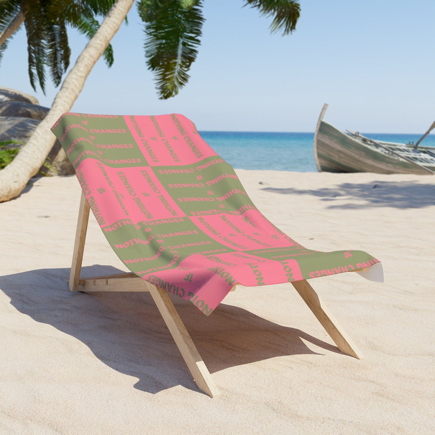 Motivational Beach Towel - "Nothing Changes If Nothing Changes" - Perfect for Summer Days