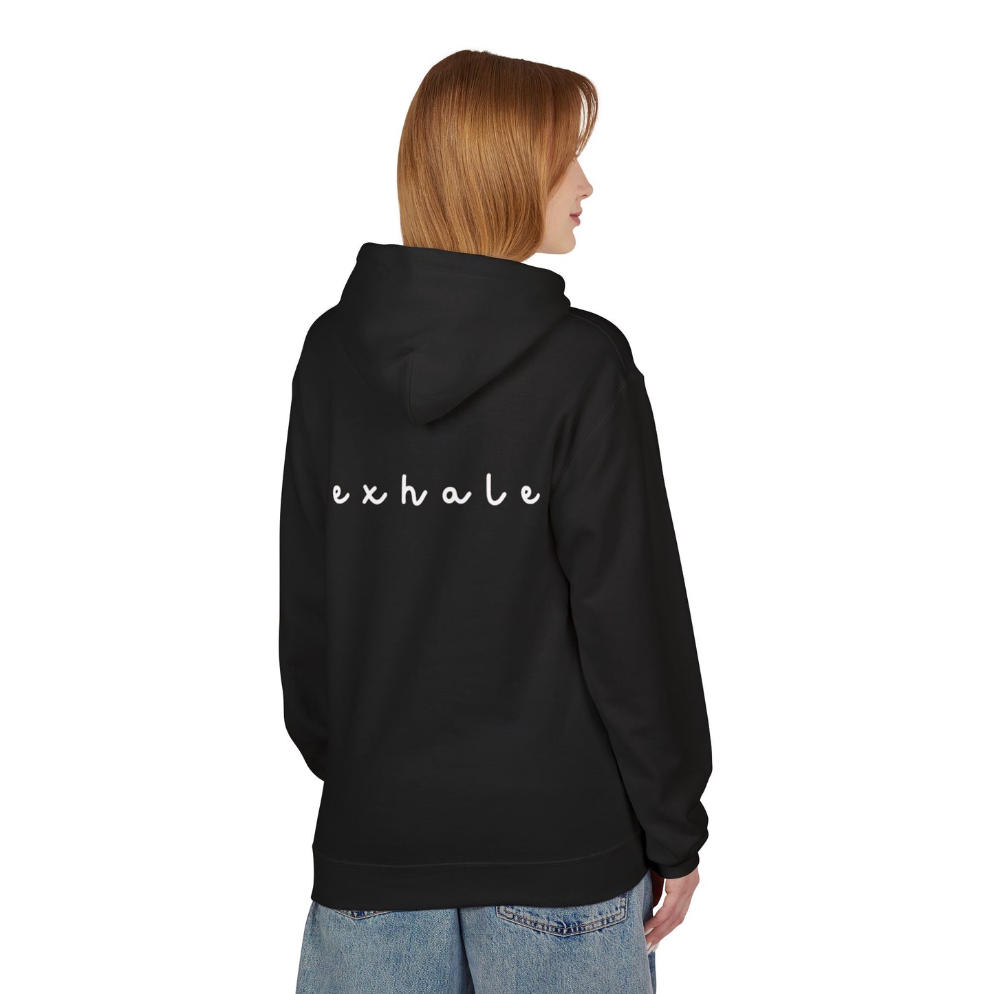 Mindful Inhale Exhale Unisex Hoodie - Softstyle Fleece for Relaxation