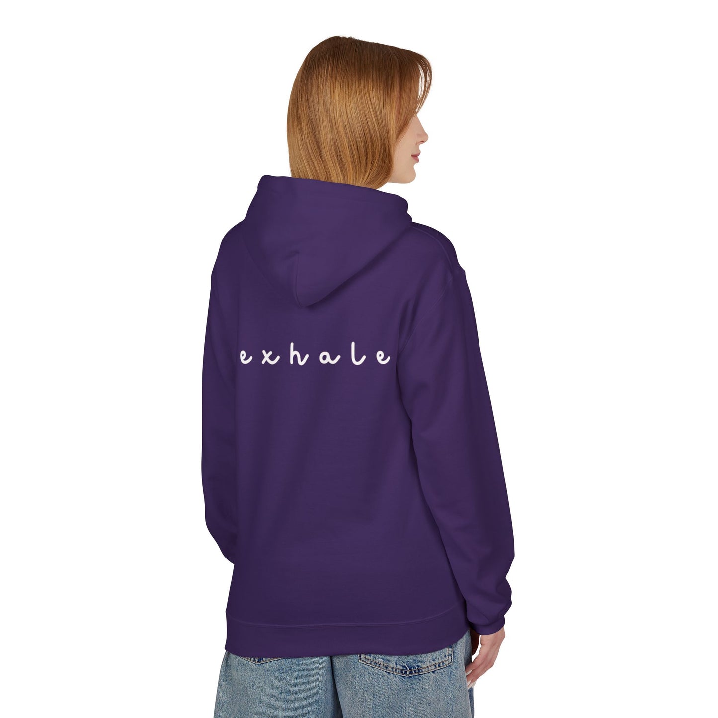 Mindful Inhale Exhale Unisex Hoodie - Softstyle Fleece for Relaxation