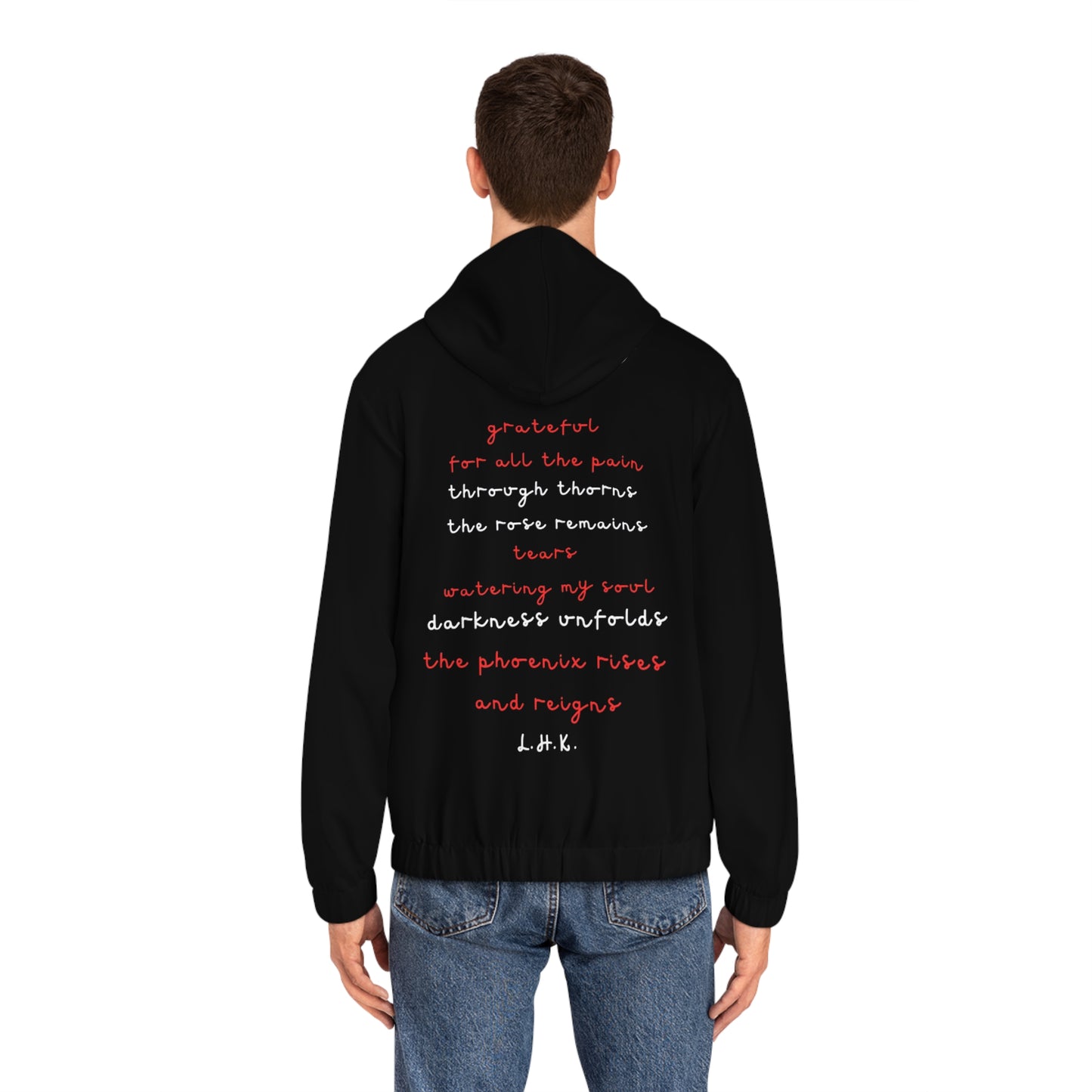 Phoenix Resurgence 2.0 Men's Full-Zip Hoodie - Inspirational Quote Fashion