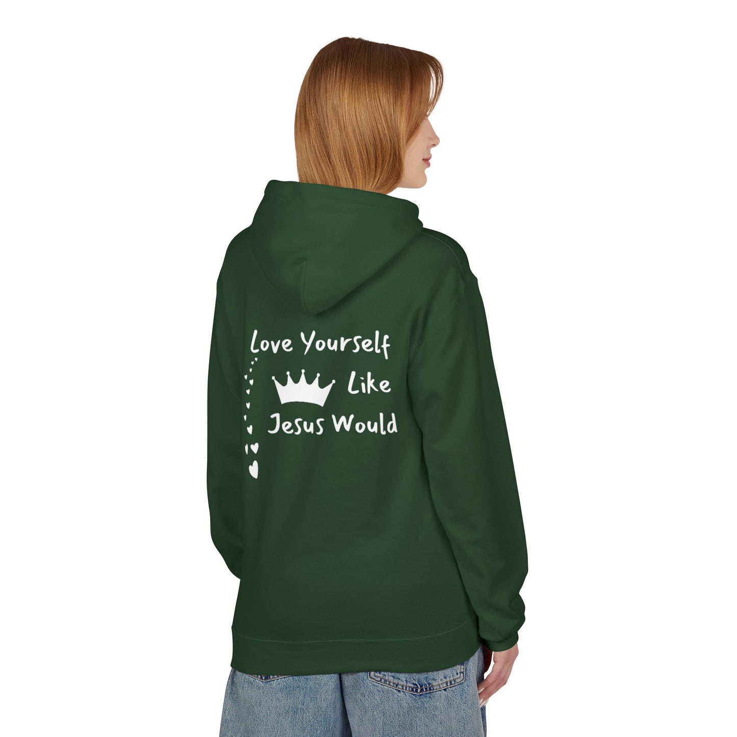 Love Yourself Fleece Hoodie - Inspirational Unisex Apparel