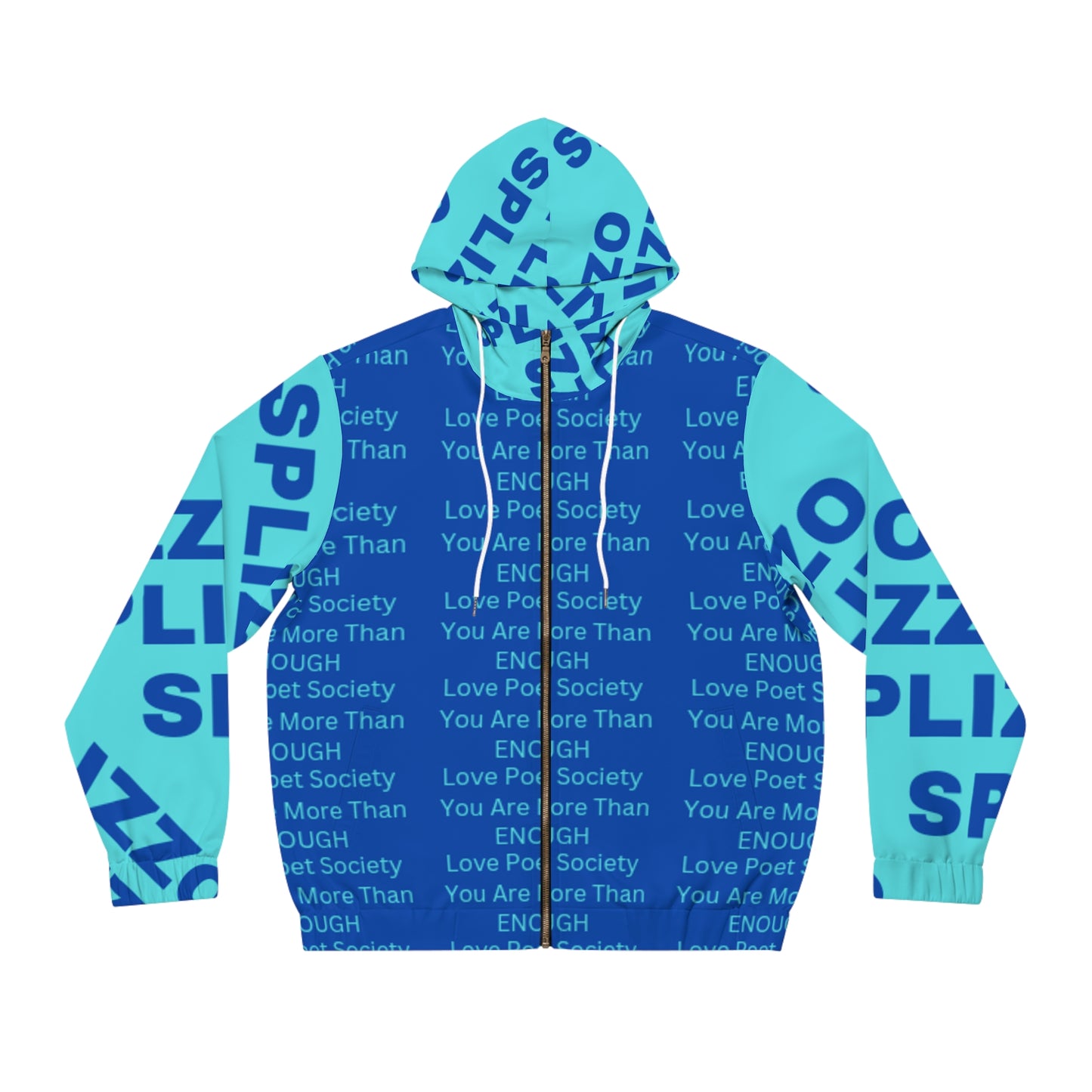 Men's Full-Zip Hoodie - Inspirational Love Poetry Design