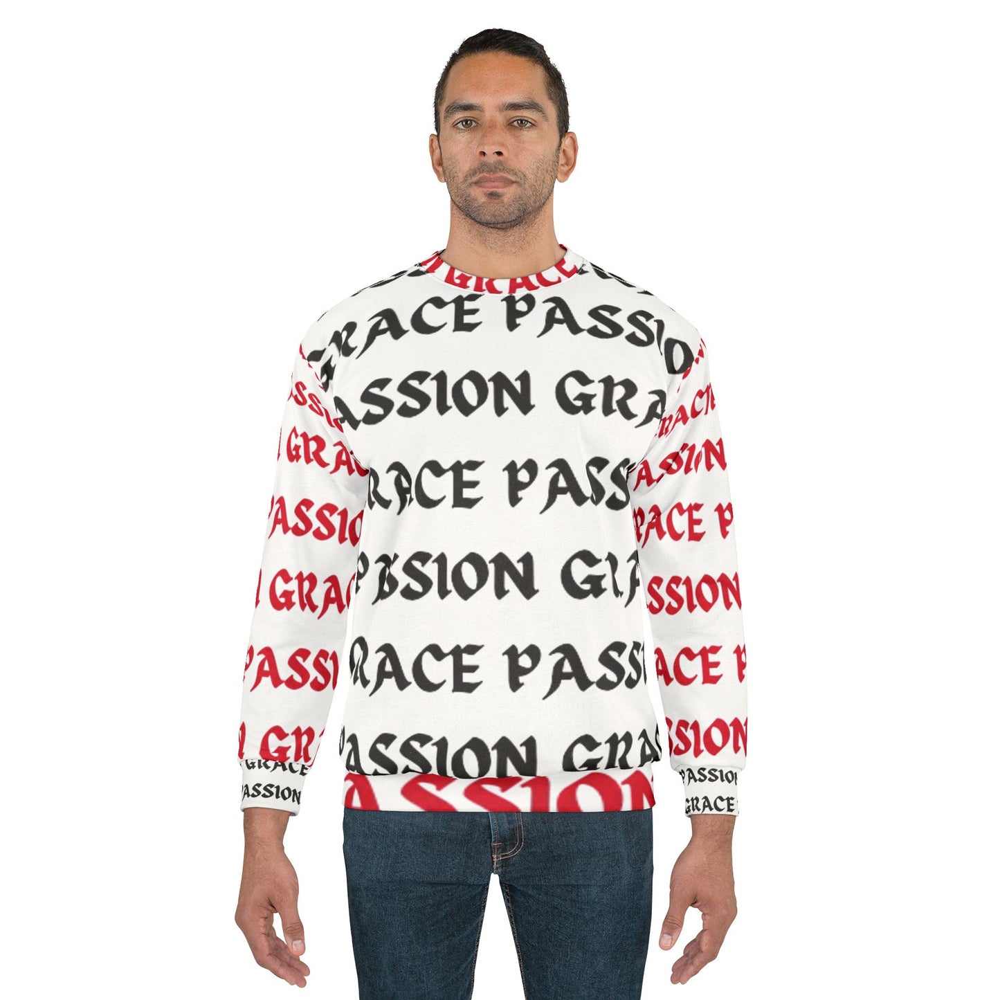 Unisex Passion & Grace Sweatshirt - Bold Inspirational Design