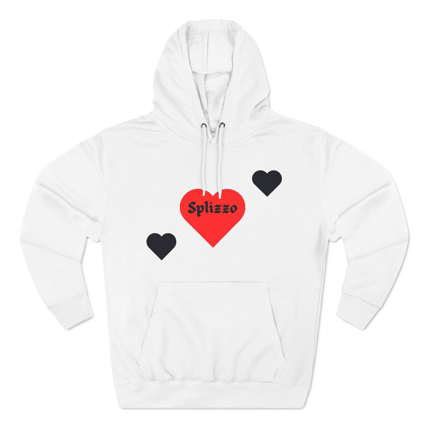 Romantic Heart Design Three-Panel Fleece Hoodie for Couples