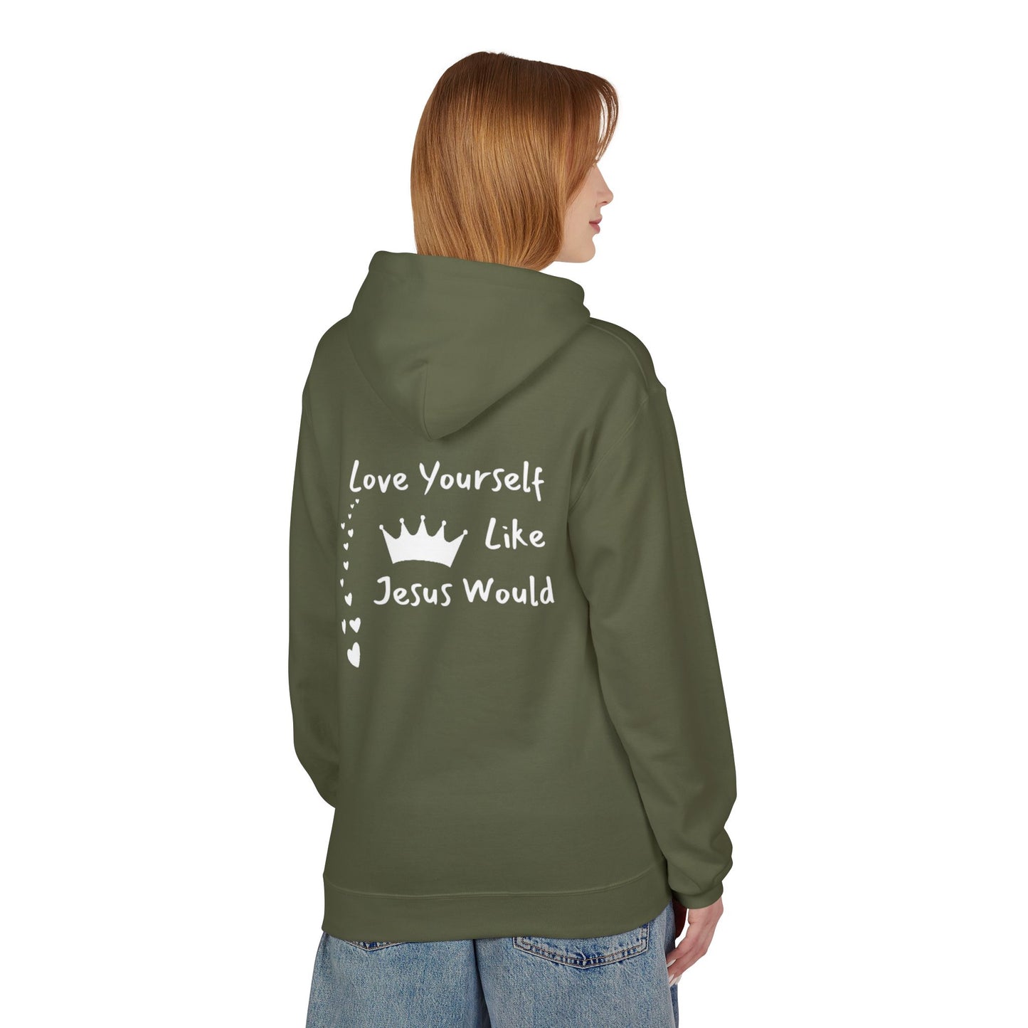 Love Yourself Fleece Hoodie - Inspirational Unisex Apparel