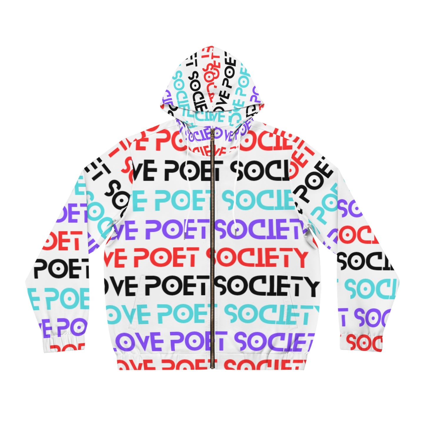 Colorful Poetry Society Full-Zip Hoodie - Perfect for Literary Lovers