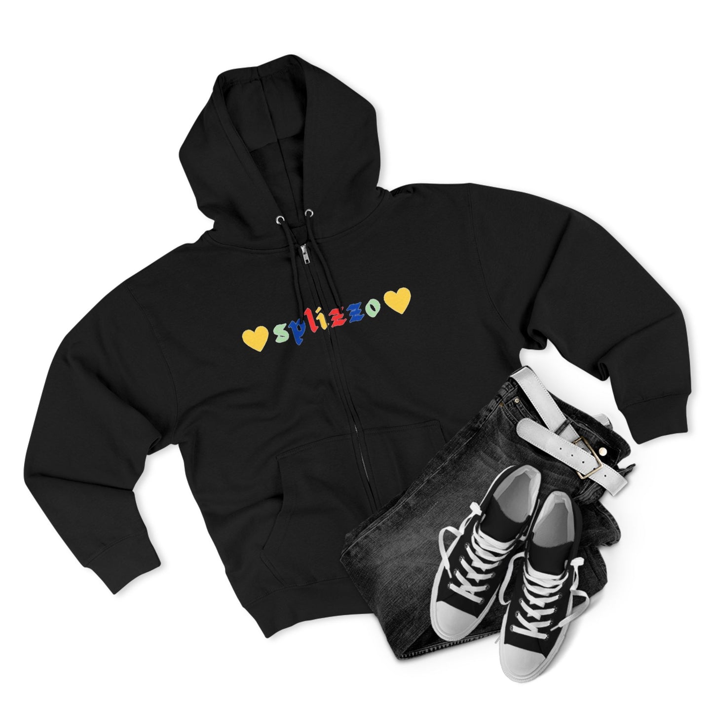Unisex Zip Hoodie - Love Splizzo & Floral Message