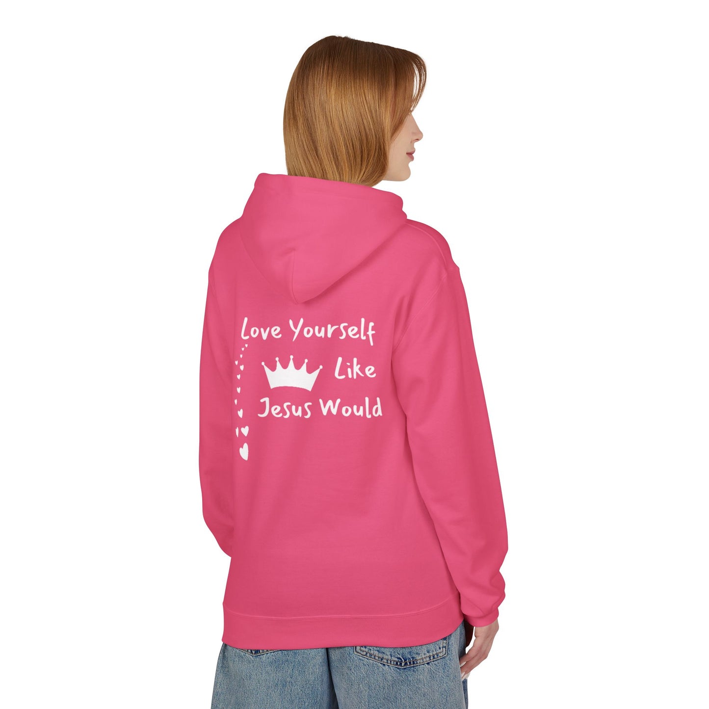 Love Yourself Fleece Hoodie - Inspirational Unisex Apparel