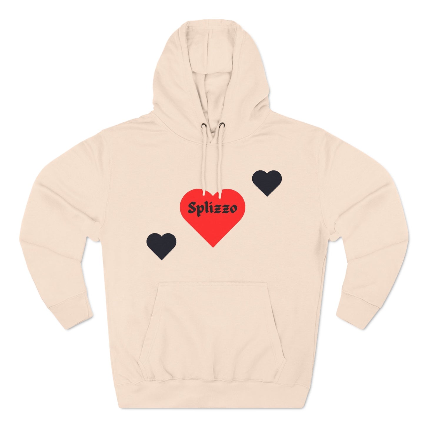Romantic Heart Design Three-Panel Fleece Hoodie for Couples