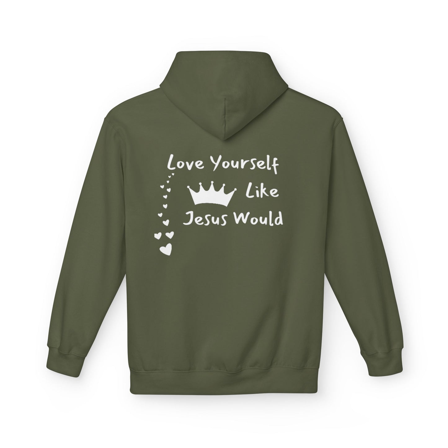 Love Yourself Fleece Hoodie - Inspirational Unisex Apparel