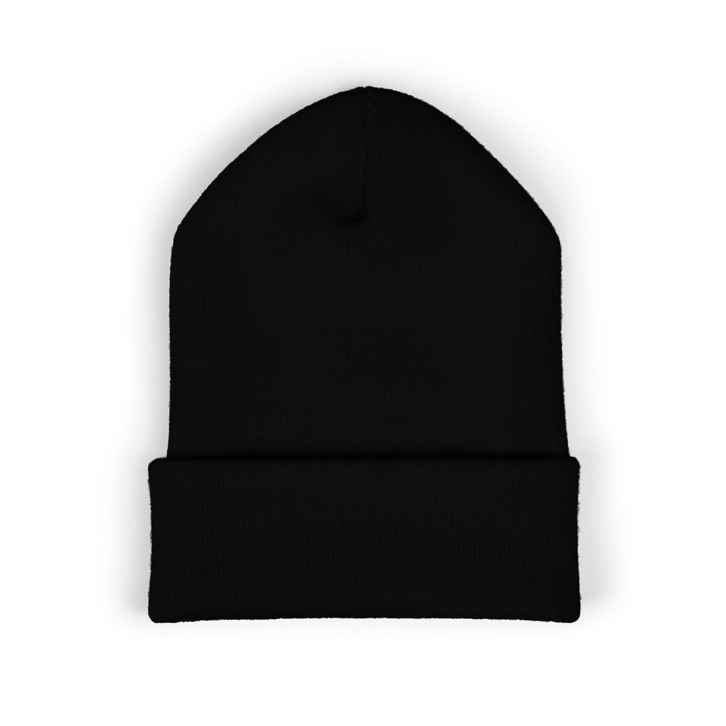 Embroidered "splizzo" Cuffed Beanie - Minimal Purple Logo Knit Hat