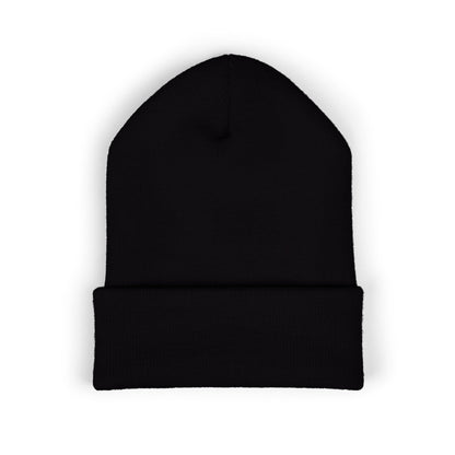 Embroidered "splizzo" Cuffed Beanie - Minimal Purple Logo Knit Hat