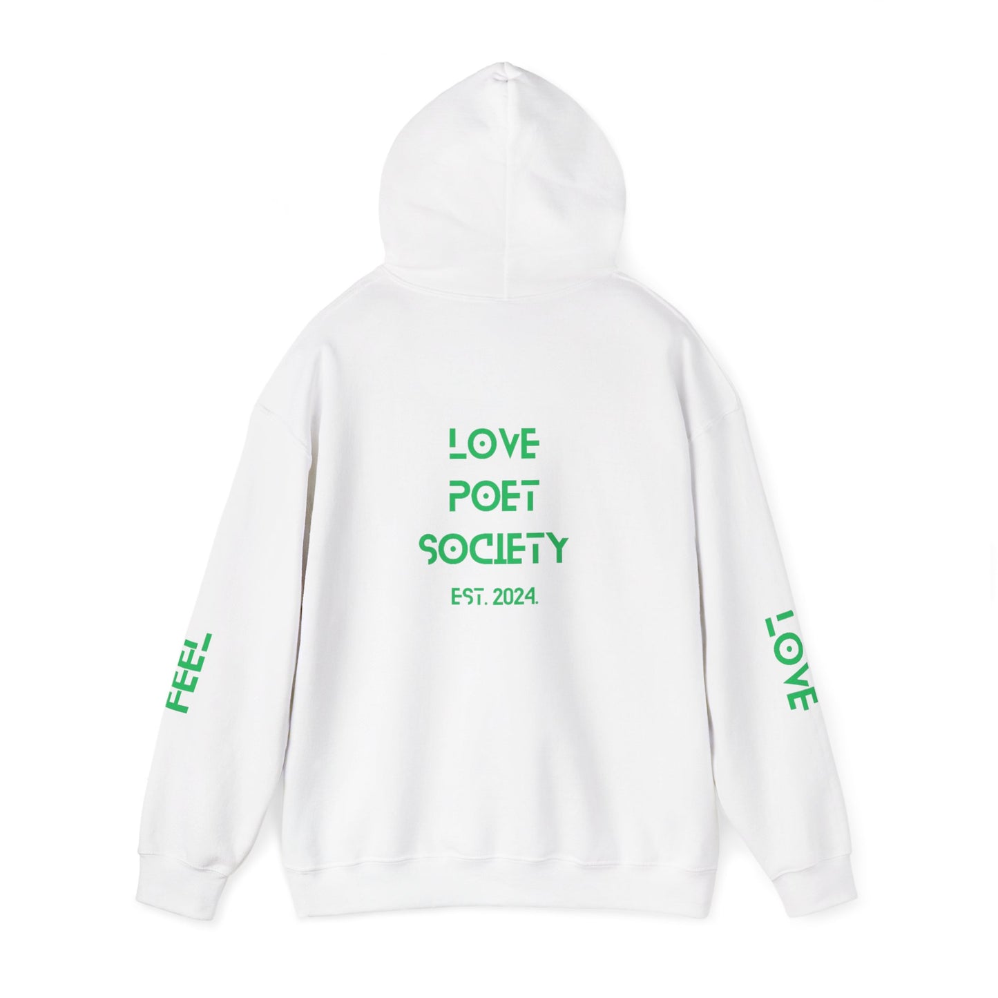 Love Poet Society Hoodie — Inspired by Kassia. Minimal Green Typography Pullover