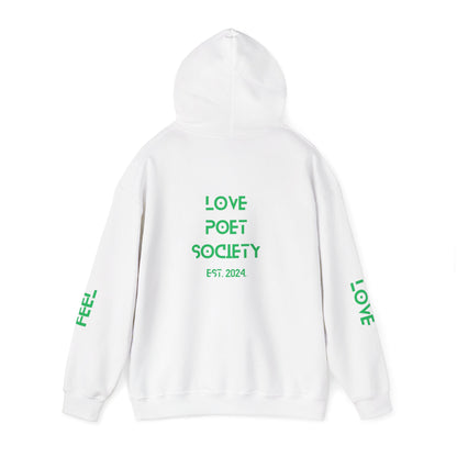 Love Poet Society Hoodie — Inspired by Kassia. Minimal Green Typography Pullover