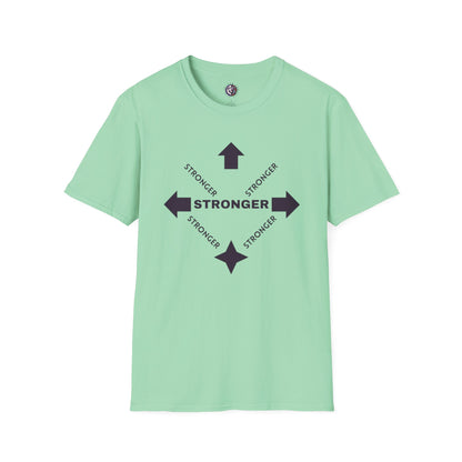 Stronger Unisex Softstyle T-Shirt - Motivational Quote Tee for Fitness Enthusiasts