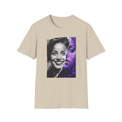 The Duality of Living with Anxiety T-shirt Purple Face