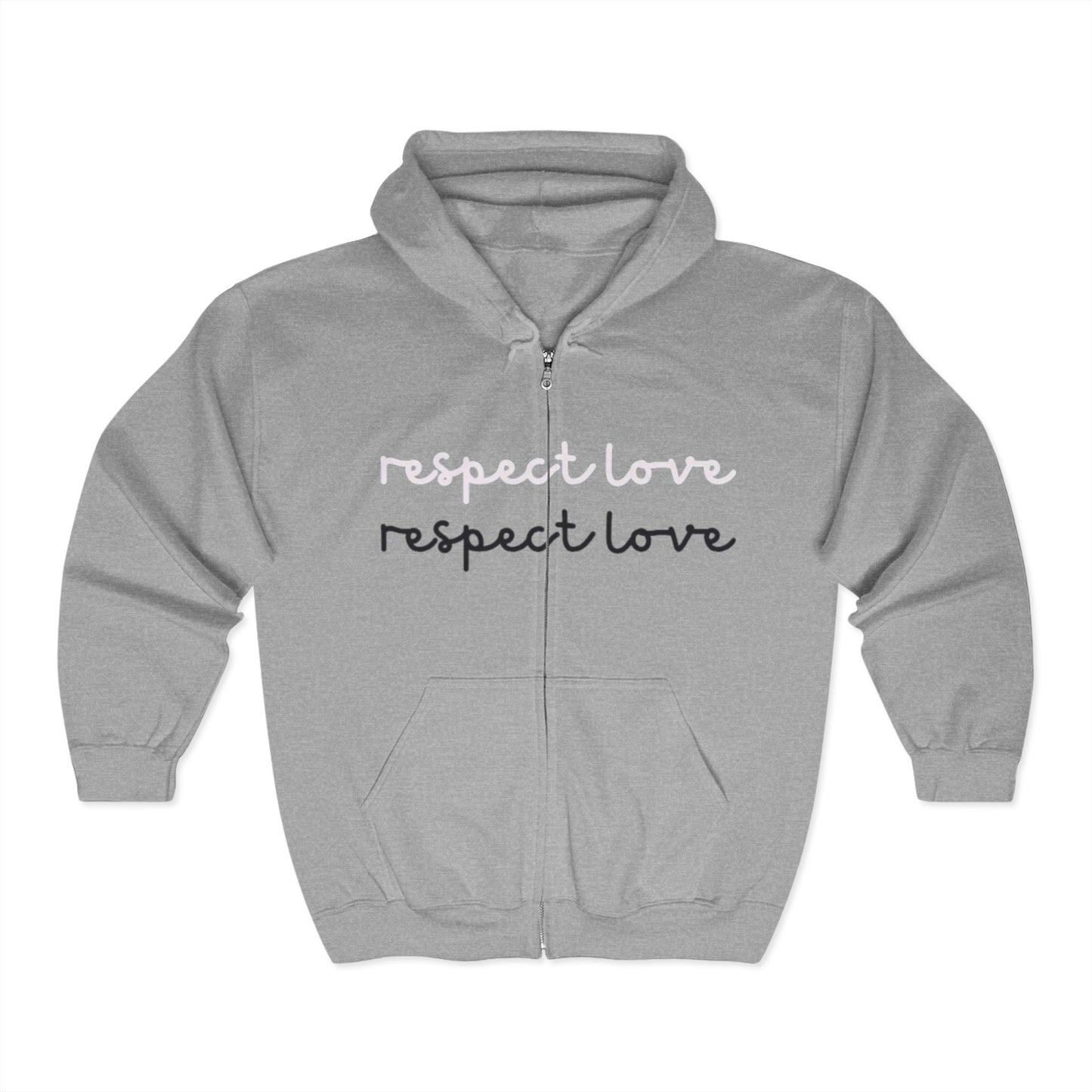 Unisex Heavy Blend™ Zip Hoodie - 'Respect Love' & 'Give Both'