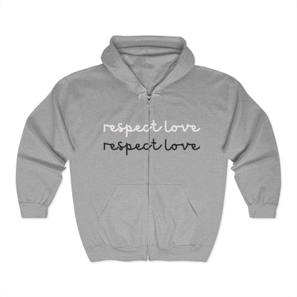 Unisex Heavy Blend™ Zip Hoodie - 'Respect Love' & 'Give Both'