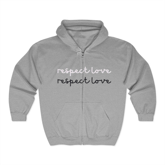 Unisex Heavy Blend™ Zip Hoodie - 'Respect Love' & 'Give Both'