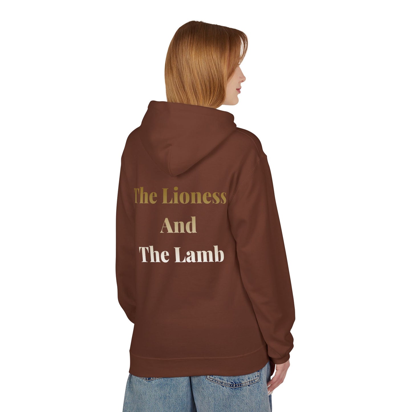 Hoodie — Gold 'SPLIZZO' Front & 'The Lioness And The Lamb' Back Graphic