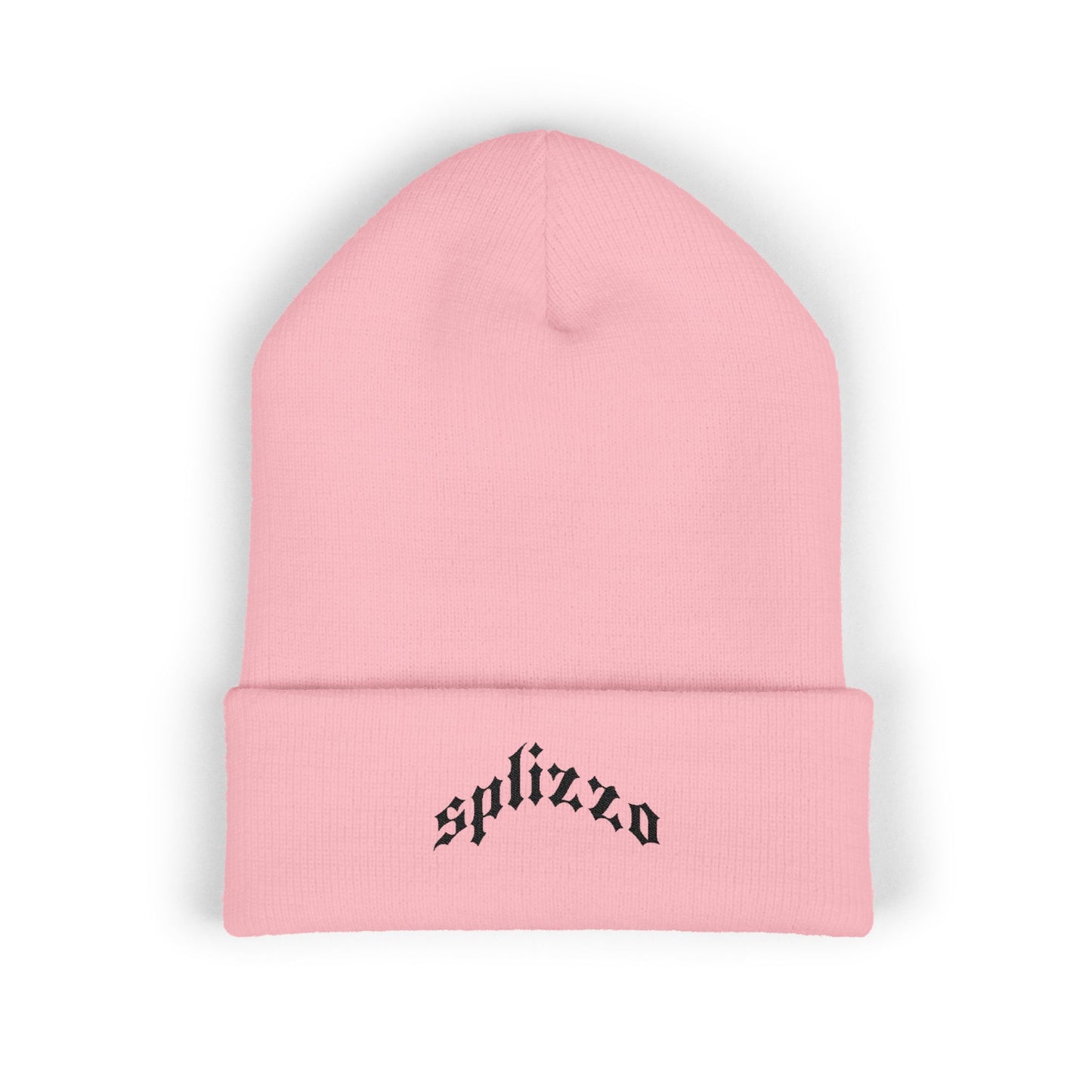 Embroidered 'splizzo' Cuffed Beanie — Classic Knit Winter Hat